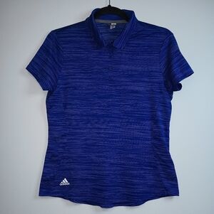 Adidas Primegreen Blue Button Polo Shirt M